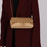 Chanel 2008 Gold Satin Precious Jewels East West Flap Bag