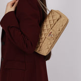 Chanel 2008 Gold Satin Precious Jewels East West Flap Bag