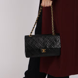 Chanel 1987 Lambskin Medium Classic Double Flap Bag 24K GP