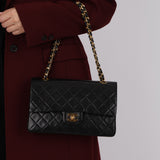 Chanel 1987 Lambskin Medium Classic Double Flap Bag 24K GP