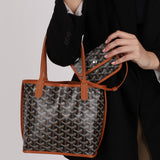 Goyard Black and Tan Mini Anjou Tote