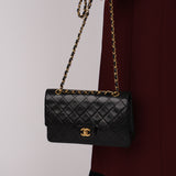Chanel 1987 Lambskin Medium Classic Double Flap Bag 24K GP