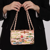 Limited Edition Chanel 2017 Pink Satin Paris-Cuba Cigare Mini Square Flap Bag