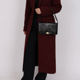 Dior 1980s Gold Crocodile Embossed Shoulder Bag