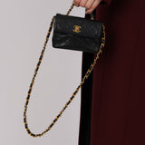 Chanel 1990s Lambskin Mini Square Flap Bag 24K GP