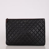 Chanel Large Quilted O-Case Black Lambskin 2012 SHW