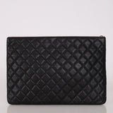 Chanel Large Quilted O-Case Black Lambskin 2012 SHW
