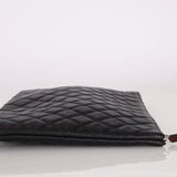 Chanel Large Quilted O-Case Black Lambskin 2012 SHW