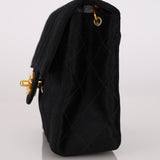 Rare Chanel Mini Square Flap Bijoux Chain Black Satin 1994 24K GP