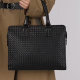 Vintage Bottega Veneta Black Intrecciato Milano Sac De Document
