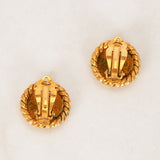 Chanel Coco Mark Round Earrings 24K GP