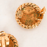 Chanel Coco Mark Round Earrings 24K GP