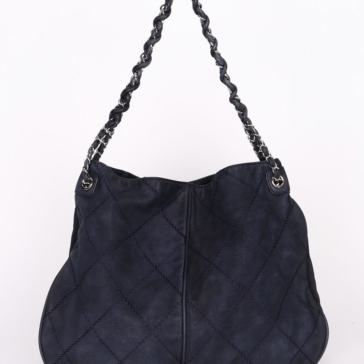 Chanel Chain Hobo Navy Culatta SHW