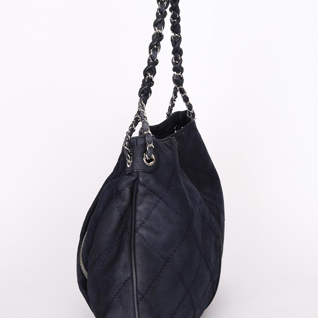 Chanel Chain Hobo Navy Culatta SHW