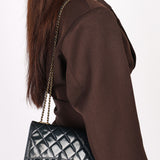 Chanel Paris-Salzburg CC Eyelet Wallet on Chain Black Patent and Goatskin 2015 AGHW