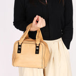 Chanel Stitched Bowler Bag Beige Calfskin DSHW