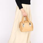Chanel Stitched Bowler Bag Beige Calfskin DSHW