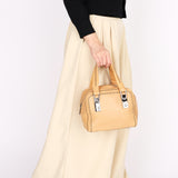 Chanel Stitched Bowler Bag Beige Calfskin DSHW