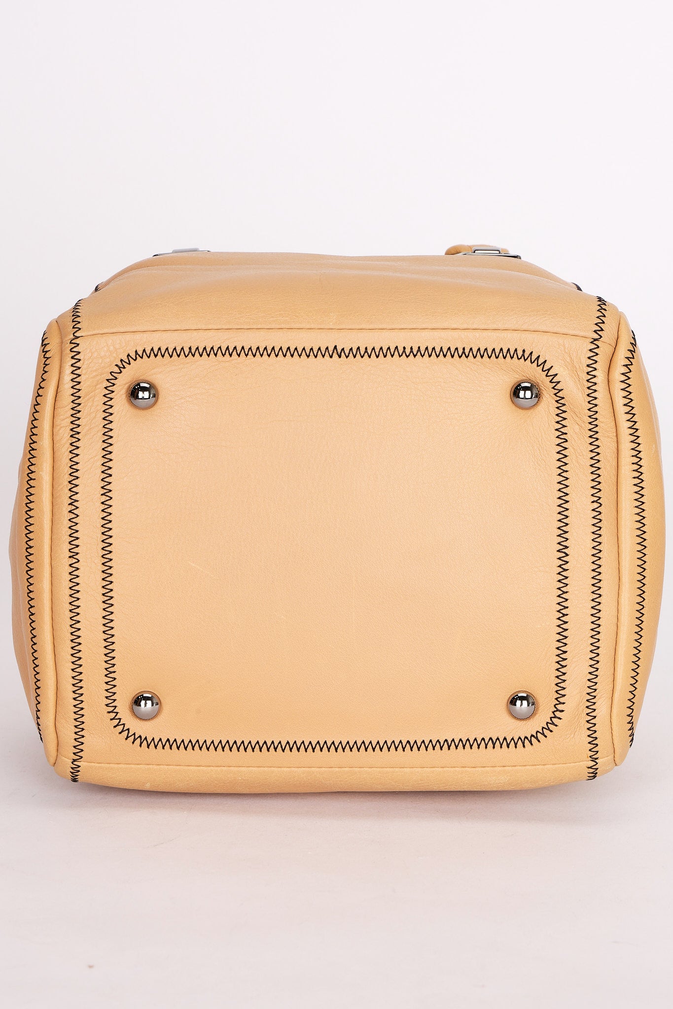 Chanel Stitched Bowler Bag Beige Calfskin DSHW