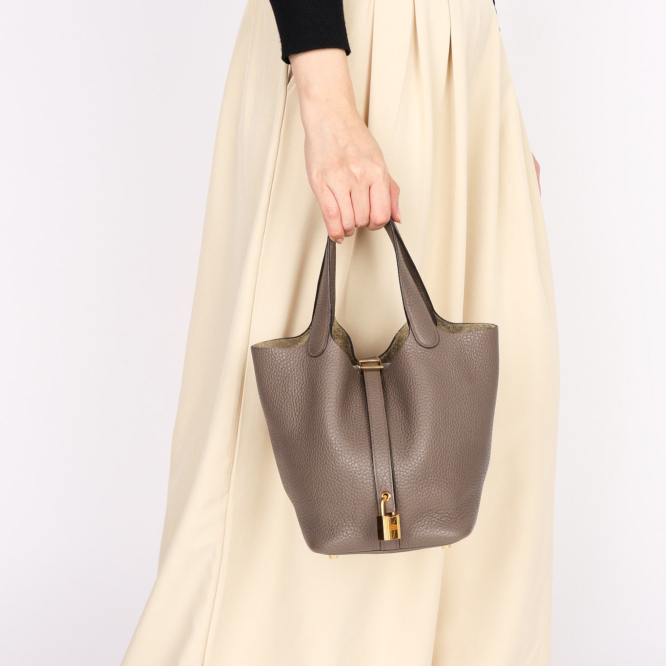 Hermès Picotin 18 Gris Meyer Clemence GHW
