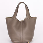 Hermès Picotin 18 Gris Meyer Clemence GHW