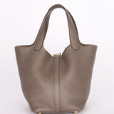 Hermès Picotin 18 Gris Meyer Clemence GHW