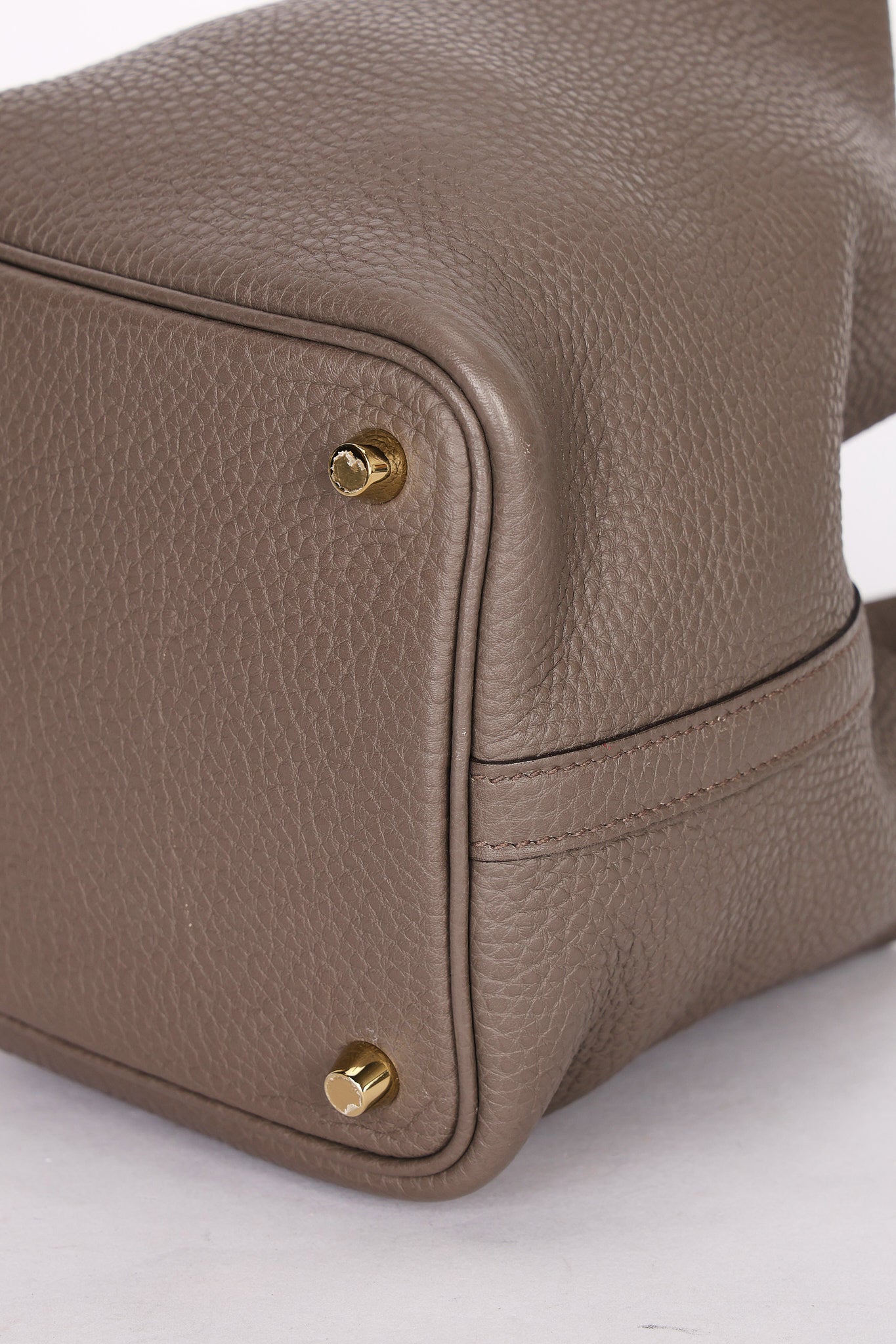 Hermès Picotin 18 Gris Meyer Clemence GHW