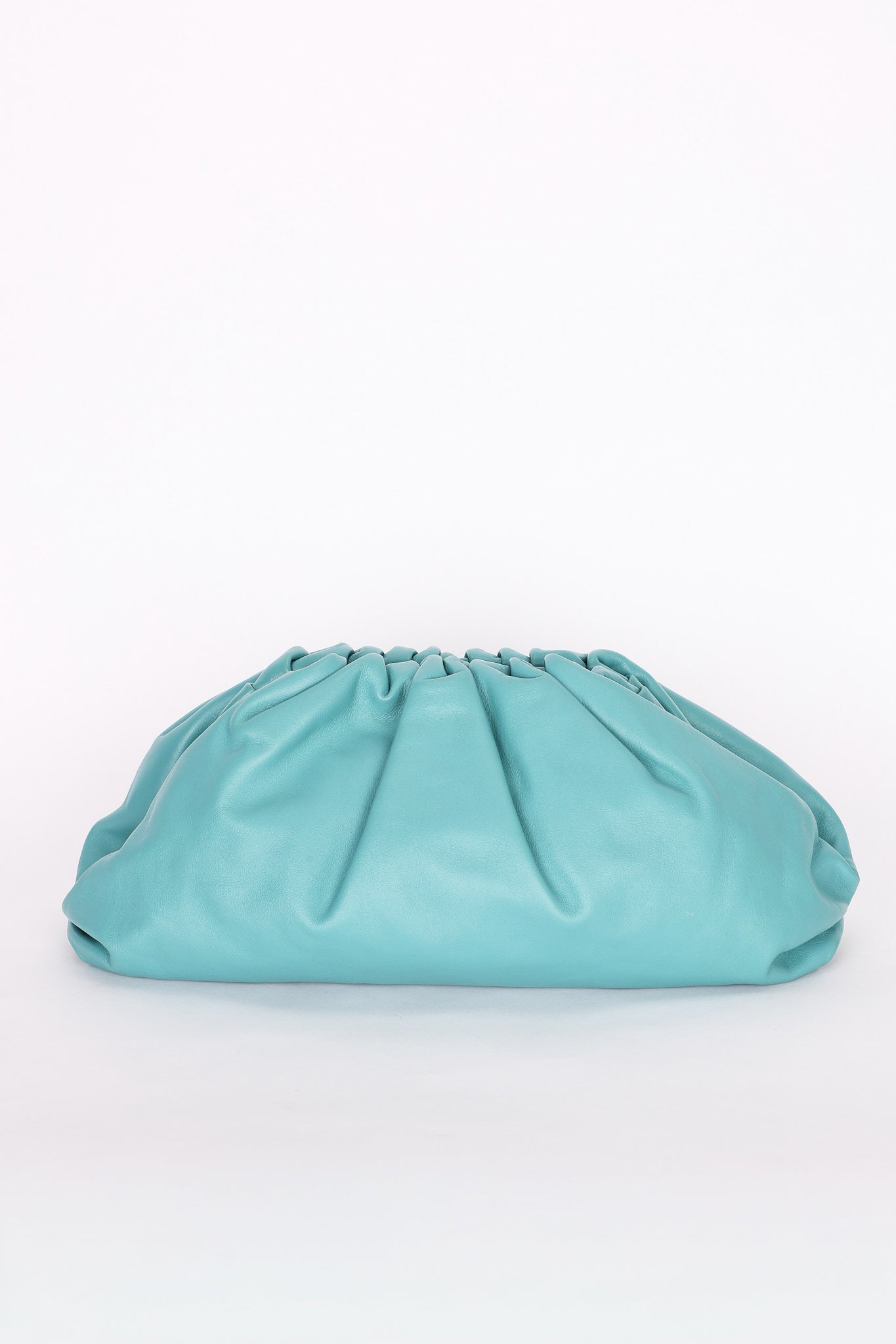 Bottega Veneta 'The Pouch' Clutch - Teal Smooth Leather
