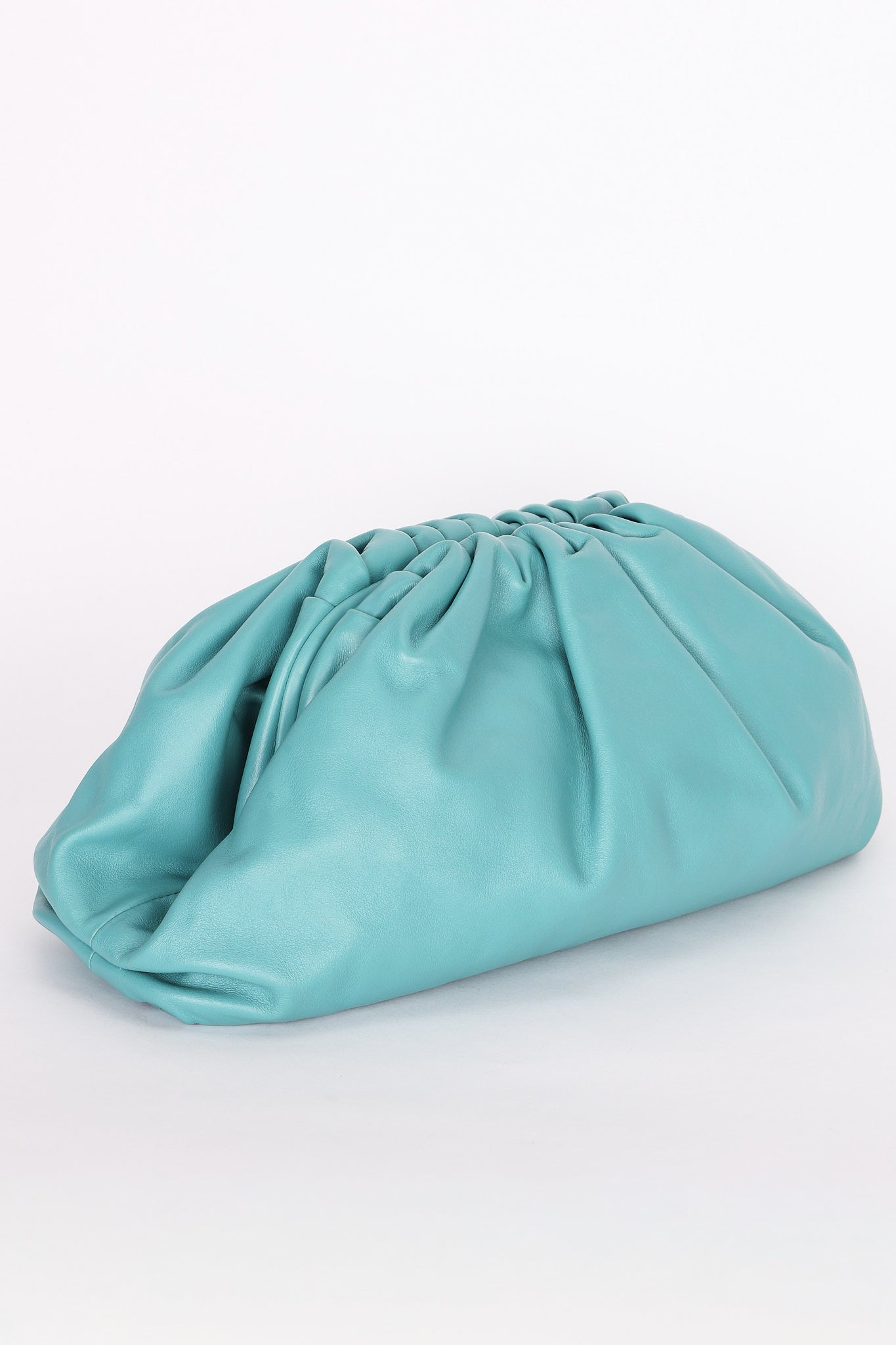 Bottega Veneta 'The Pouch' Clutch - Teal Smooth Leather