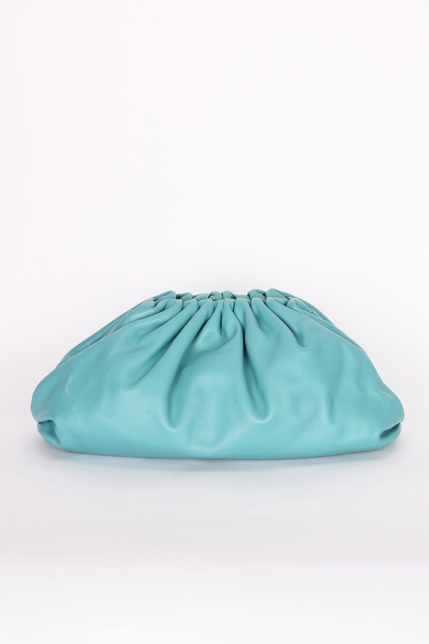 Bottega Veneta 'The Pouch' Clutch - Teal Smooth Leather