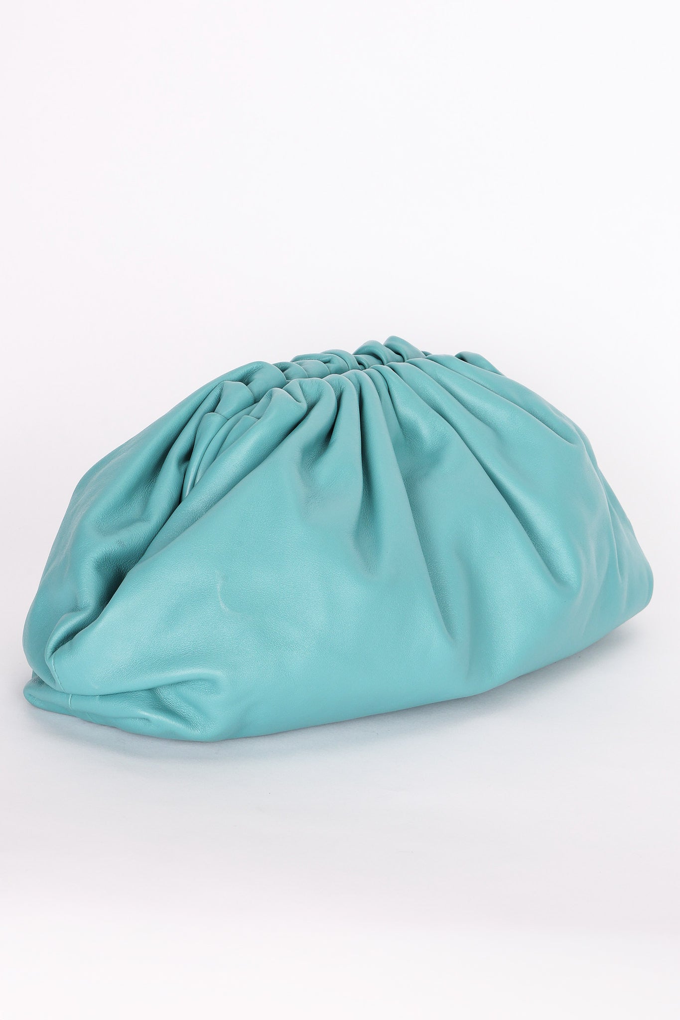 Bottega Veneta 'The Pouch' Clutch - Teal Smooth Leather