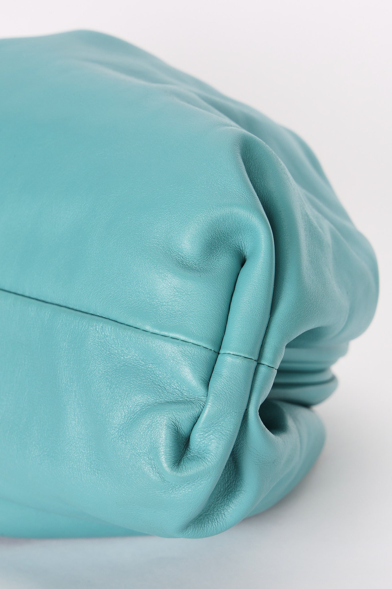 Bottega Veneta 'The Pouch' Clutch - Teal Smooth Leather