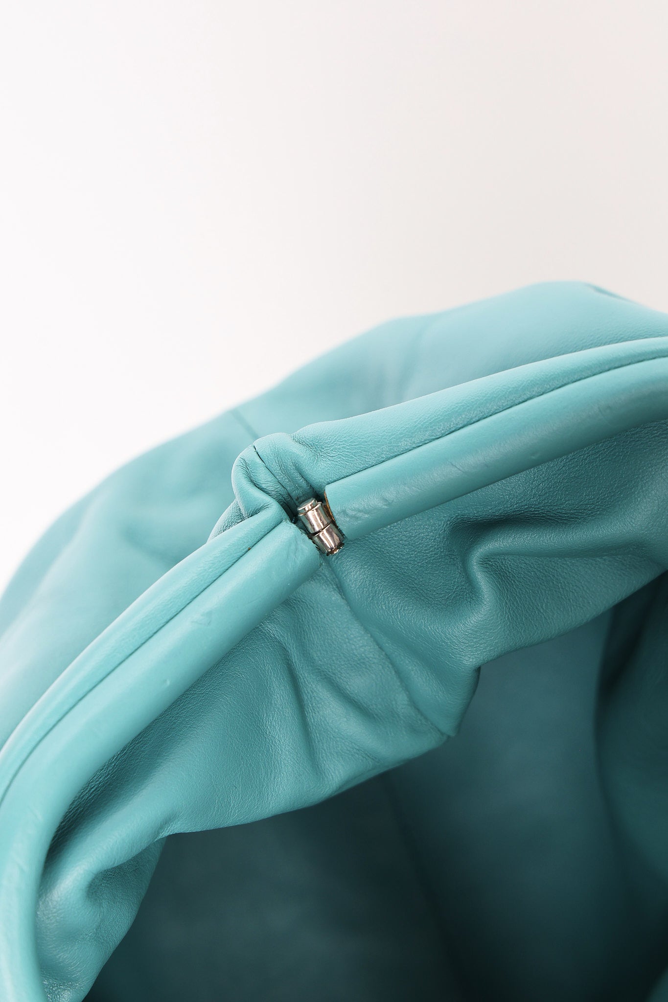 Bottega Veneta 'The Pouch' Clutch - Teal Smooth Leather