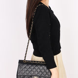 Chanel Medium Classic Double Flap Black Caviar 24K GP