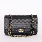 Chanel Medium Classic Double Flap Black Caviar 24K GP
