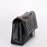 Chanel Medium Classic Double Flap Black Caviar 24K GP