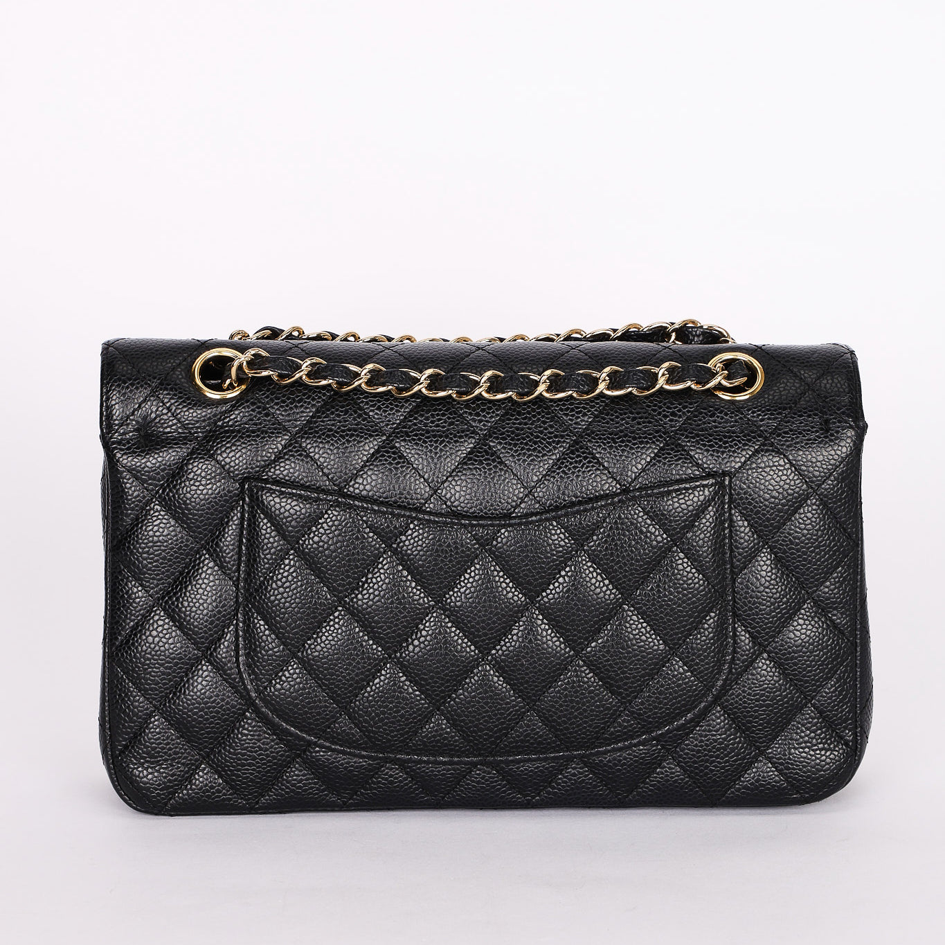 Chanel Medium Classic Double Flap Black Caviar 24K GP