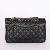 Chanel Medium Classic Double Flap Black Caviar 24K GP