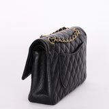 Chanel Medium Classic Double Flap Black Caviar 24K GP
