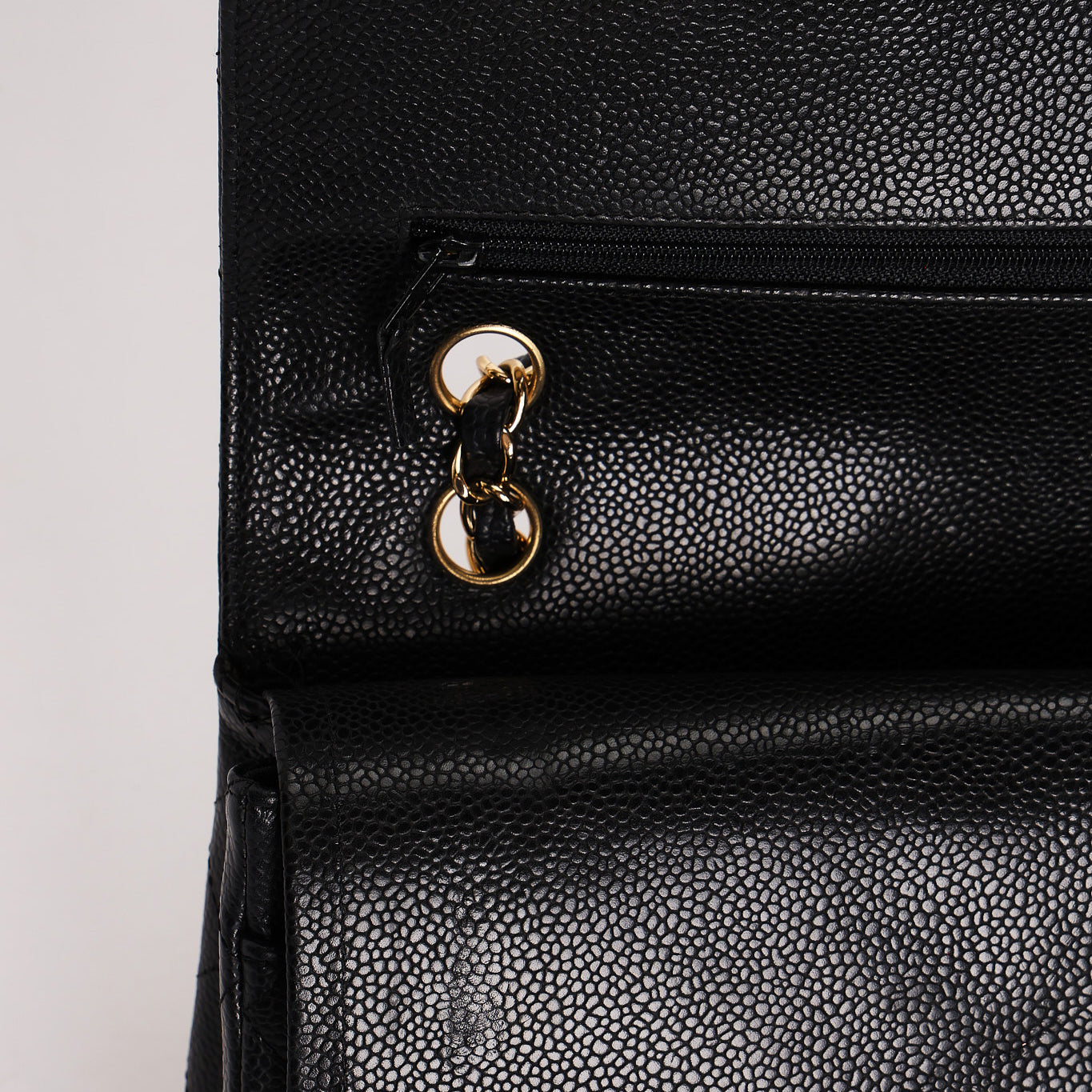 Chanel Medium Classic Double Flap Black Caviar 24K GP
