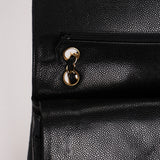 Chanel Medium Classic Double Flap Black Caviar 24K GP