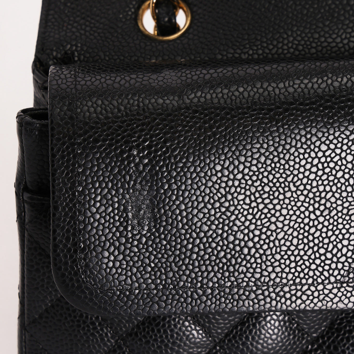 Chanel Medium Classic Double Flap Black Caviar 24K GP