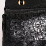 Chanel Medium Classic Double Flap Black Caviar 24K GP