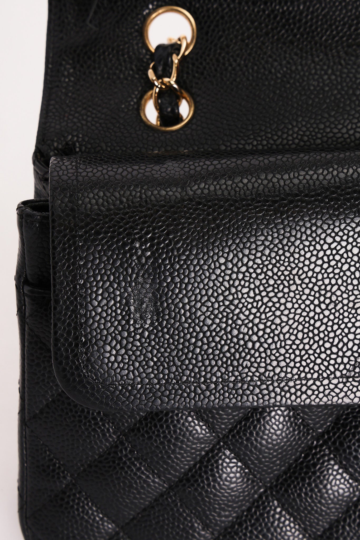 Chanel Medium Classic Double Flap Black Caviar 24K GP