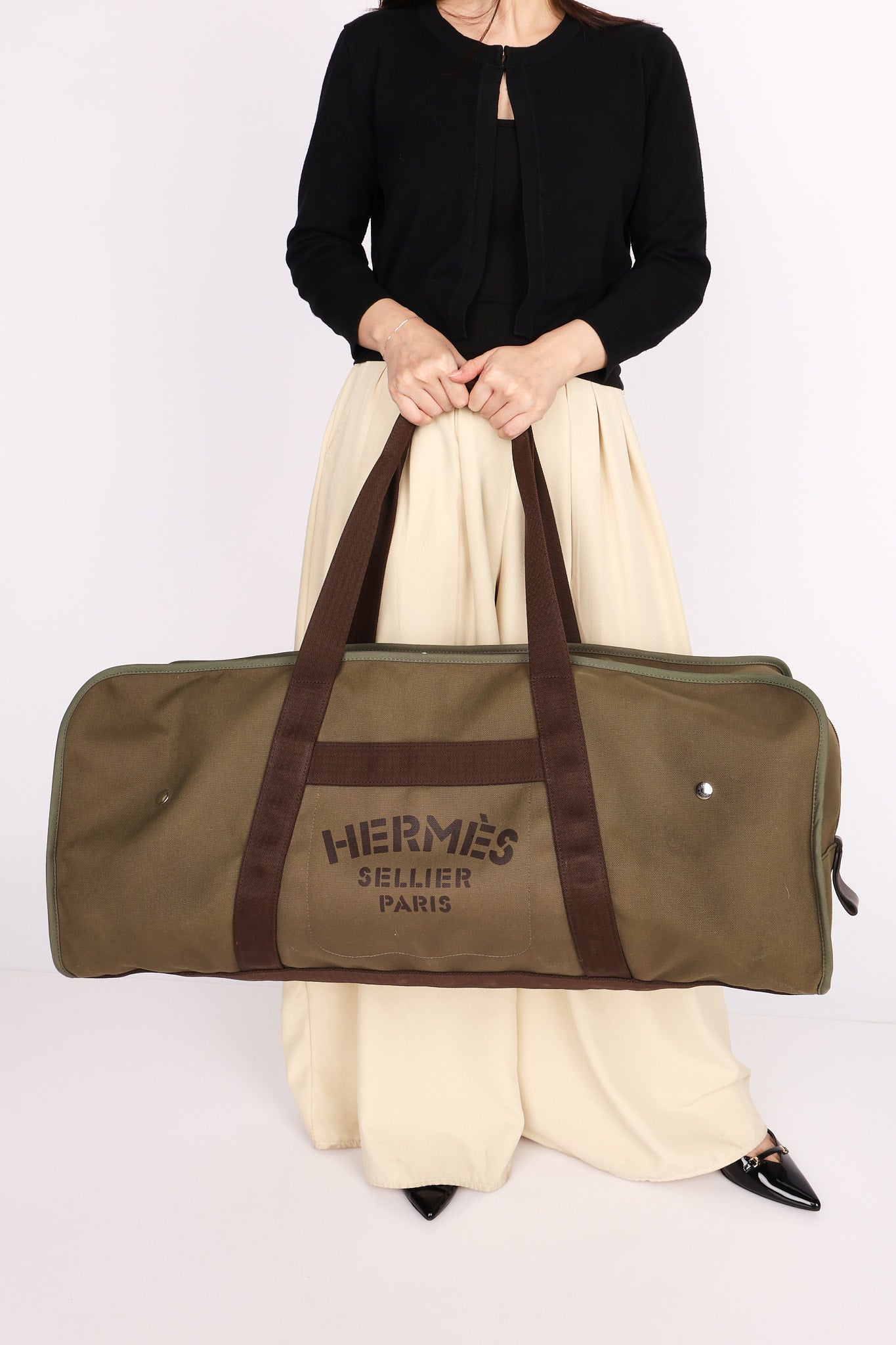 Hermès Travel Bag (color) Toile PHW
