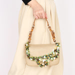 Dior Beaded Tweed Double Flap Top Handle Bag