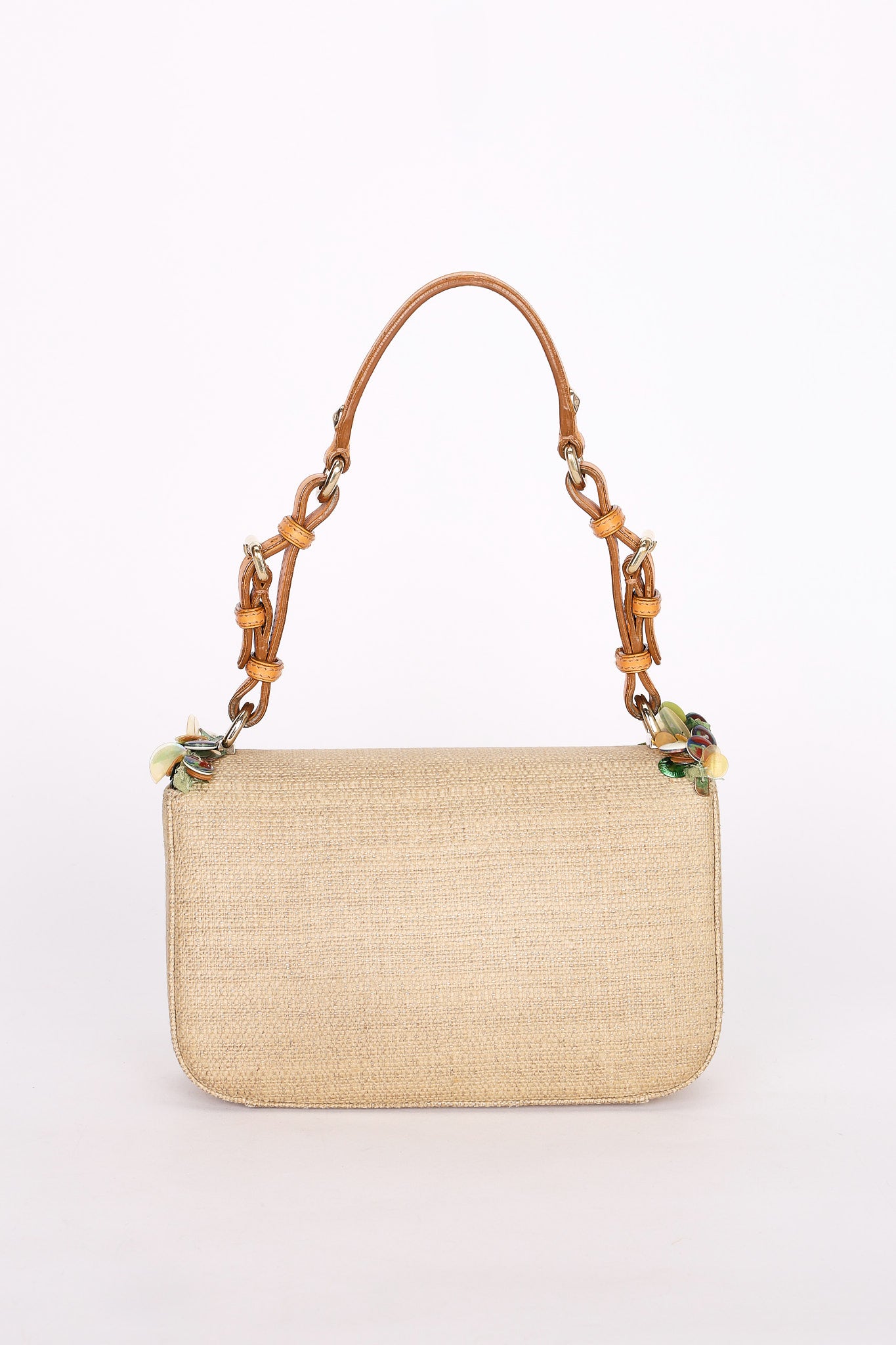 Dior Beaded Tweed Double Flap Top Handle Bag