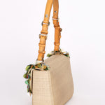 Dior Beaded Tweed Double Flap Top Handle Bag