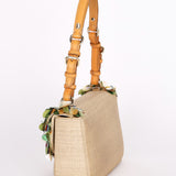 Dior Beaded Tweed Double Flap Top Handle Bag