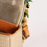Dior Beaded Tweed Double Flap Top Handle Bag